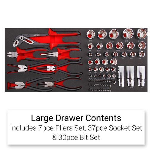 Daytona D520PSKIT 520-Piece Machinery Tool Set with 6-Drawer Cabinet and 7-Drawer Roller Cabinet