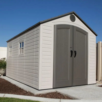 8' wide x 15' deep plastic storage shed