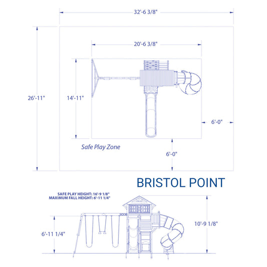 Bristol Point Wooden Swing Set