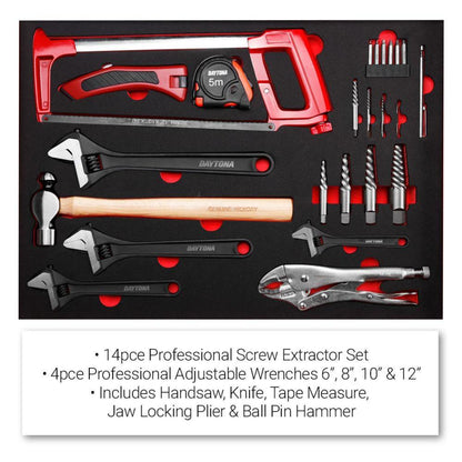 Daytona D655PS 655-Piece Machinery Tool Set with 43-Inch 12-Drawer Red Roller Cabinet