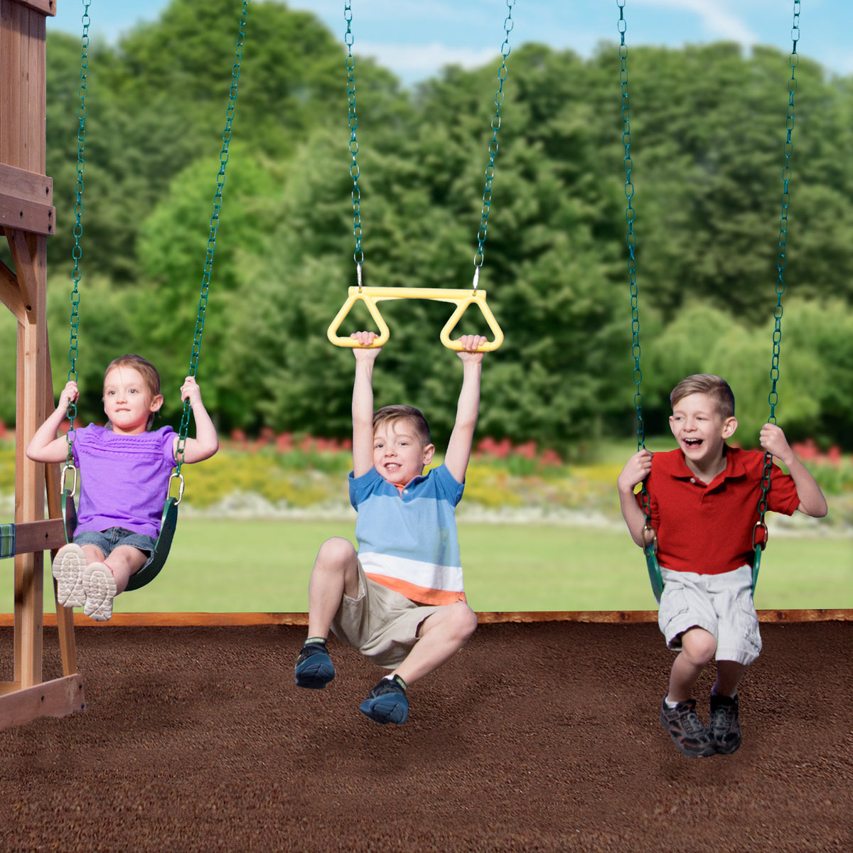 Caribbean Wooden Swing Set