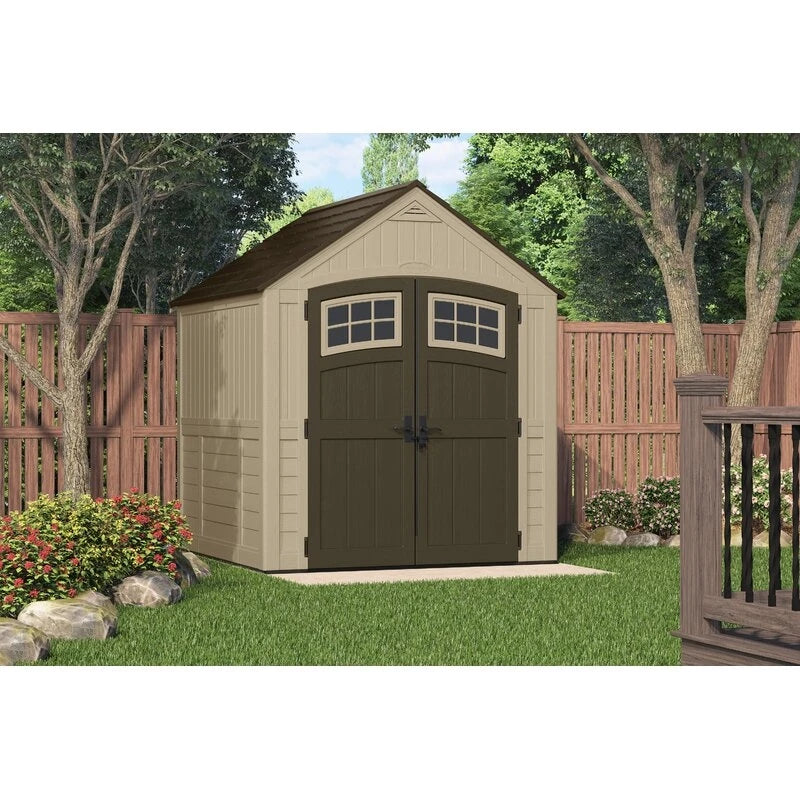 Outdoor Sutton 7 1/2 ft wide x 7 ft deep resin storage shed