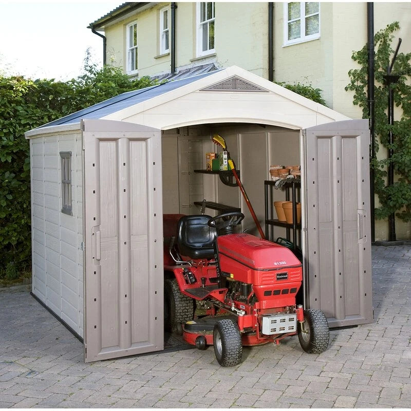 Factor 8 ft wide x 11 ft deep resin storage shed
