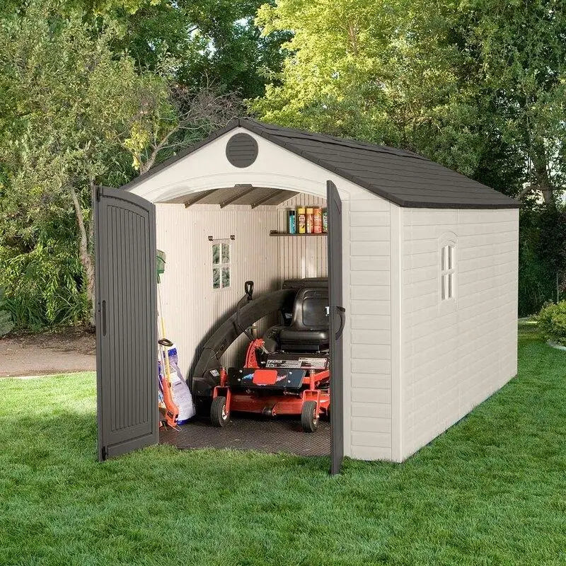 8' wide x 15' deep plastic storage shed
