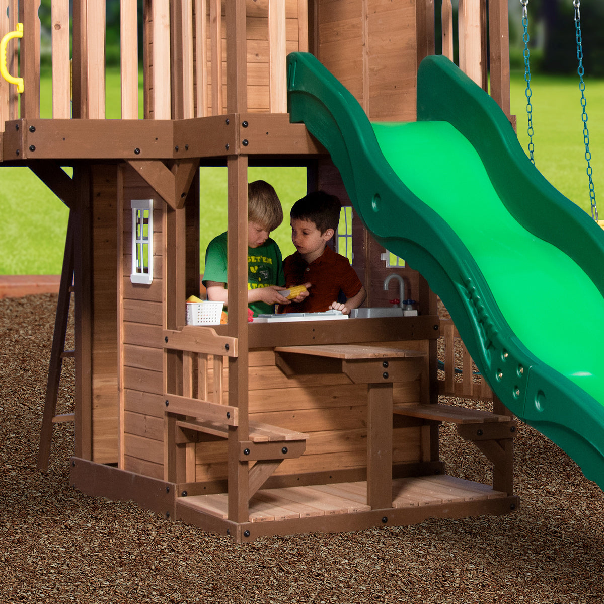 Mount Triumph Wooden Swing Set