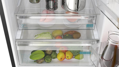 SIEMENS KG49NXXCF iQ300 Free-standing fridge-freezer with freezer at bottom 203 x 70 cm Brushed black steel antiFingerprint. Total noFrost