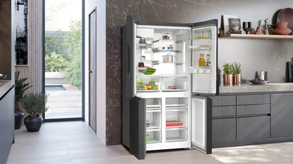 SIEMENS KF96DPXEA iQ700 French door bottom freezer. multi door 183 x 90.5 cm Brushed black steel antiFingerprint. Total noFrost