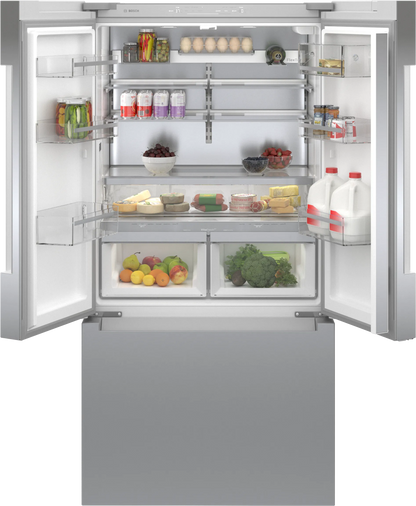 Bosch B36CT81ENS 800 Series French Door Bottom Mount Refrigerator 36'' Stainless steel (with anti-fingerprint). Total No Frost