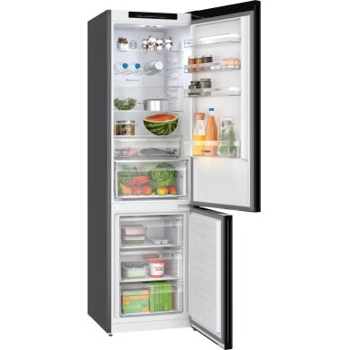 Bosch KGN27NBFAG Serie 2 Freestanding Fridge Freezer with NoFrost, MultiBox XXL, LED Lights, 182.4 x 55cm, Black [Energy Class F]