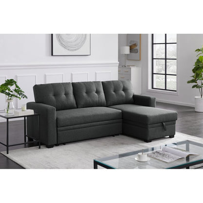 Anyan 83′′ Wide Linen Reversible Sleeper Sofa & Chaise