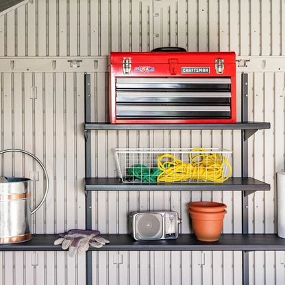 8' wide x 12.5' ​​deep plastic storage shed
