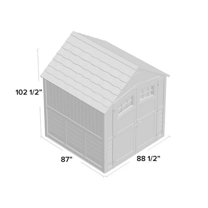 Outdoor Sutton 7 1/2 ft wide x 7 ft deep resin storage shed
