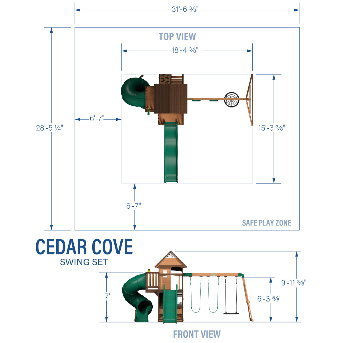 Cedar Cove Wooden Swing Set