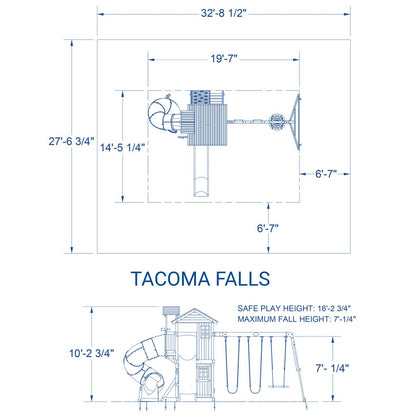 Tacoma Falls Wooden Swing Set