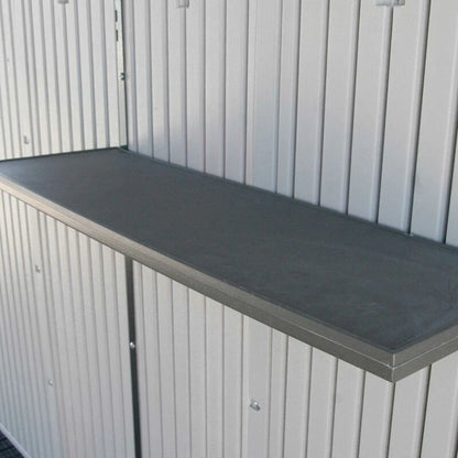 8' wide x 12.5' ​​deep plastic storage shed