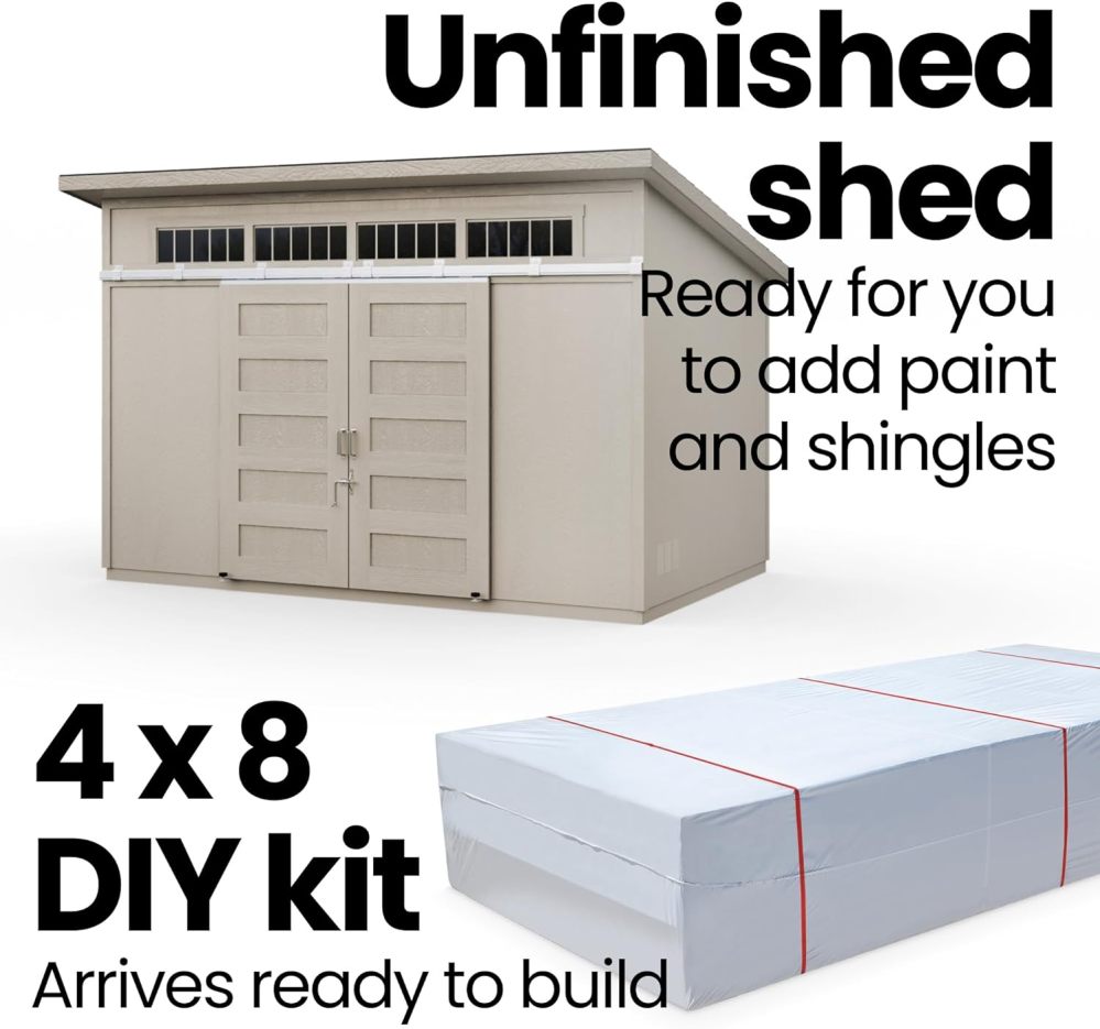 Handy Home Products Palisade 12x8 DIY Wooden Storage Shed (With Floor)
