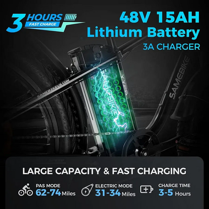Outdoor electric bike with 48V / 15Ah lithium battery✨