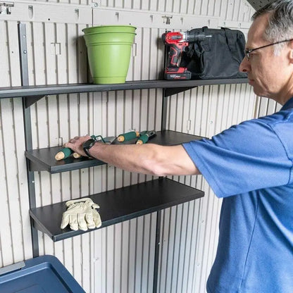 8' wide x 15' deep plastic storage shed