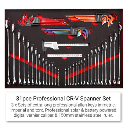 Daytona D655PS 655-Piece Machinery Tool Set with 43-Inch 12-Drawer Red Roller Cabinet