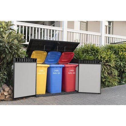 Premier Jumbo 4' 7.5" wide x 2' 8.3" deep resin horizontal trash shed