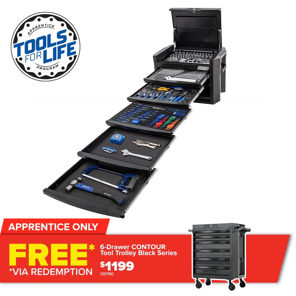 KINCROME TFL 246 Piece 6 Drawer Contour Tool Kit Black P1800MB