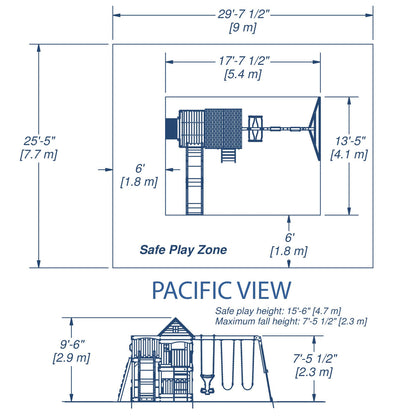 Pacific View Wooden Swing Set