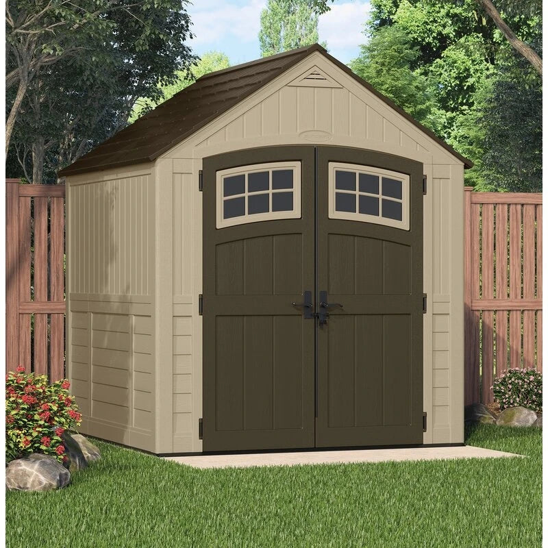 Outdoor Sutton 7 1/2 ft wide x 7 ft deep resin storage shed
