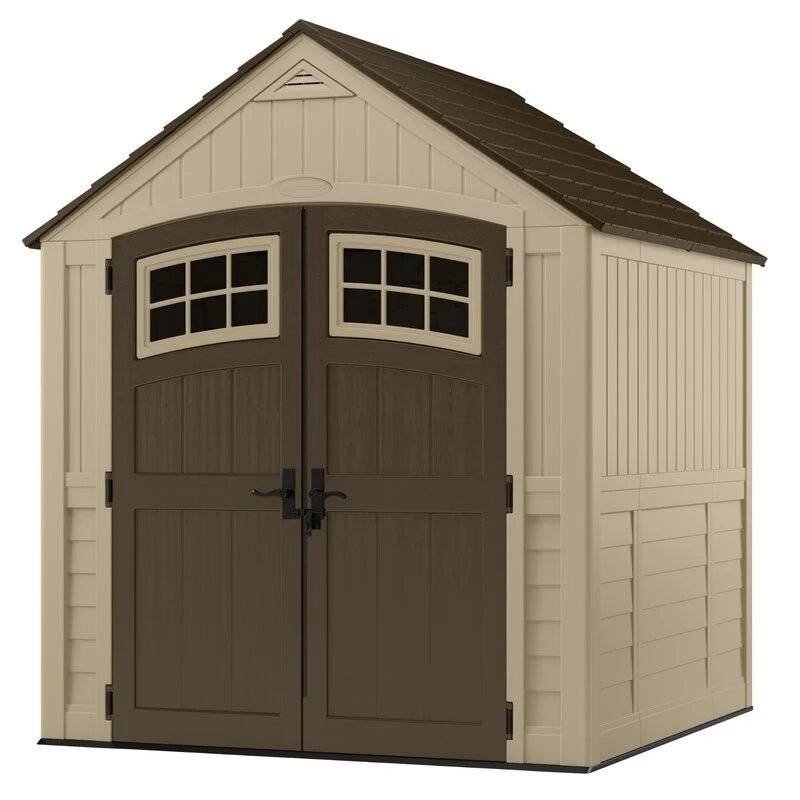 Outdoor Sutton 7 1/2 ft wide x 7 ft deep resin storage shed